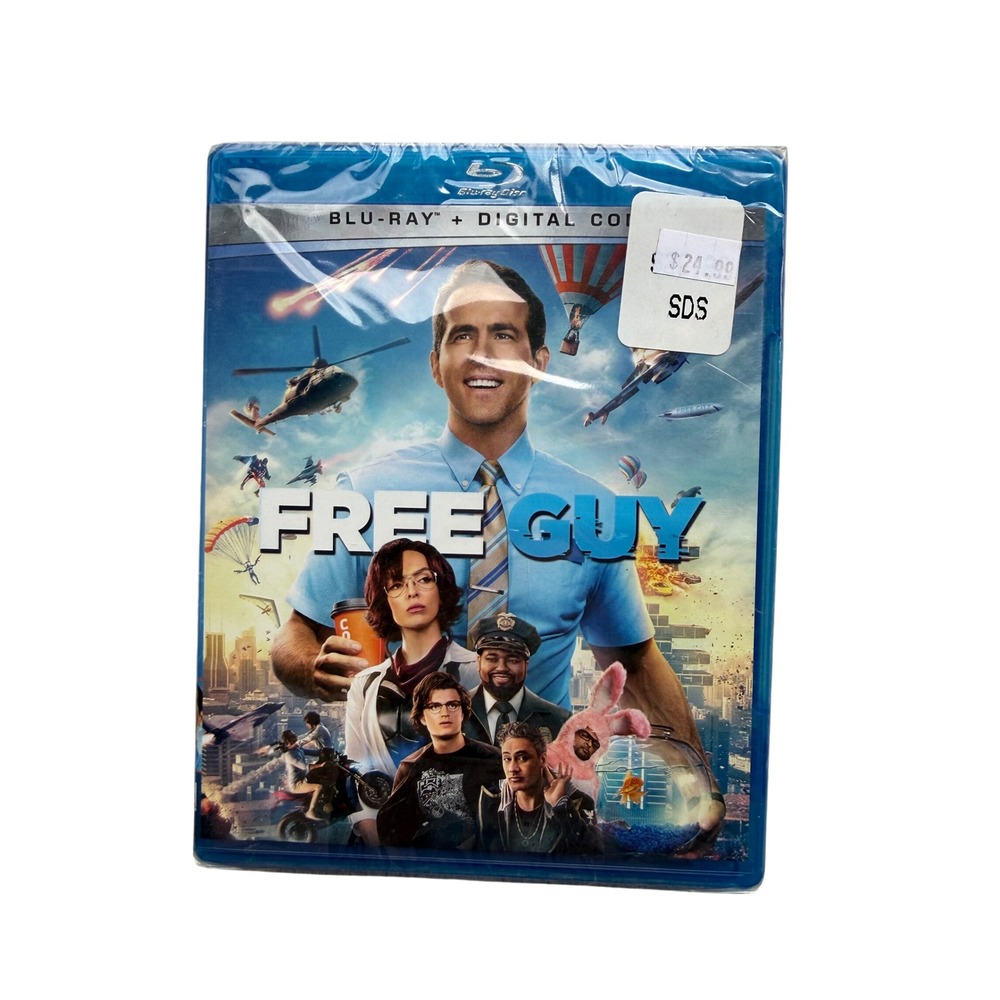 Free Guy Blu-ray Digital Code Ryan Reynolds Video Game Action Comedy New Sealed